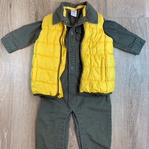 Carter's Coveralls and Puffer Vest Set - 12 months